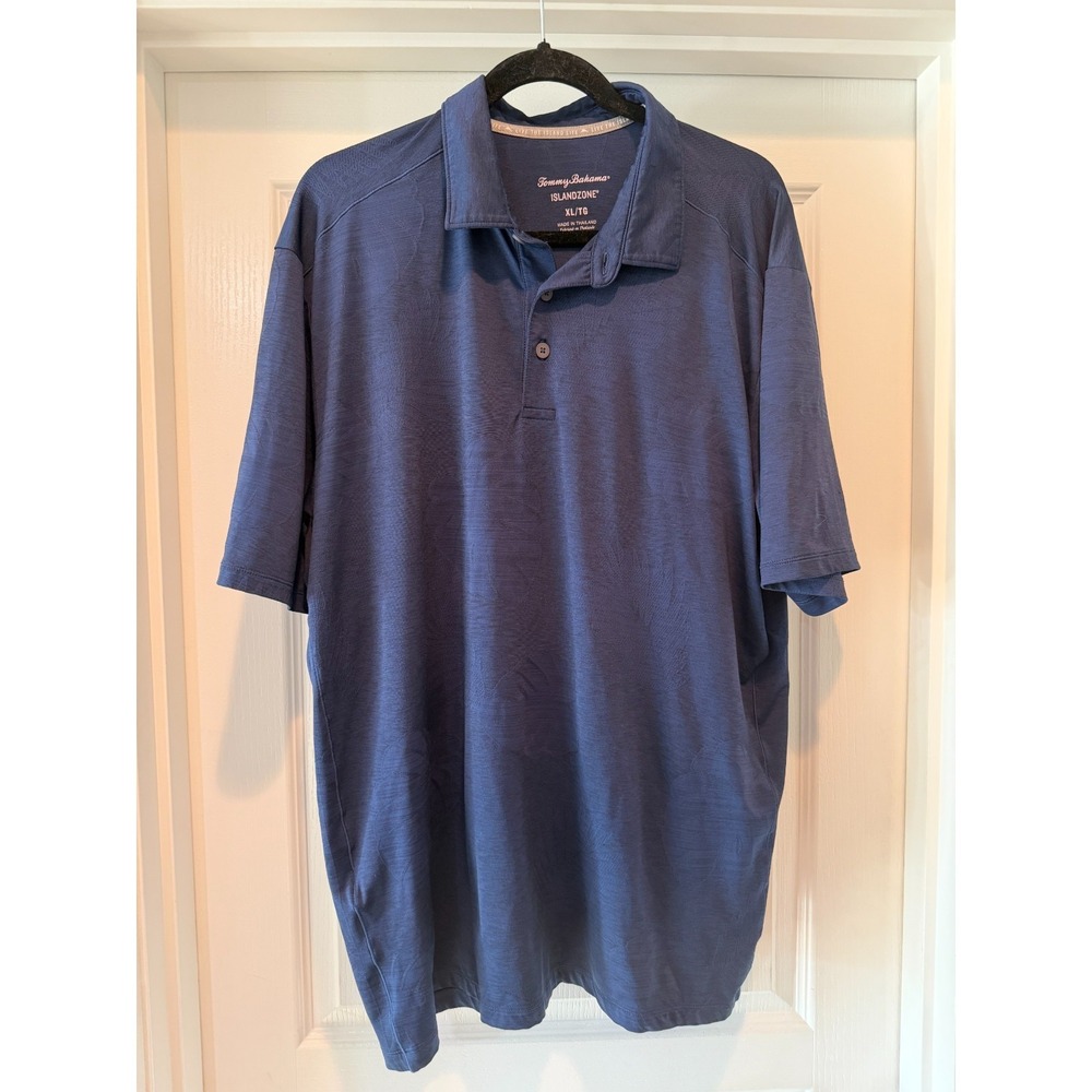 Tommy Bahama Island Zone Performance Knit Navy Polo Golf Shirt Size XL